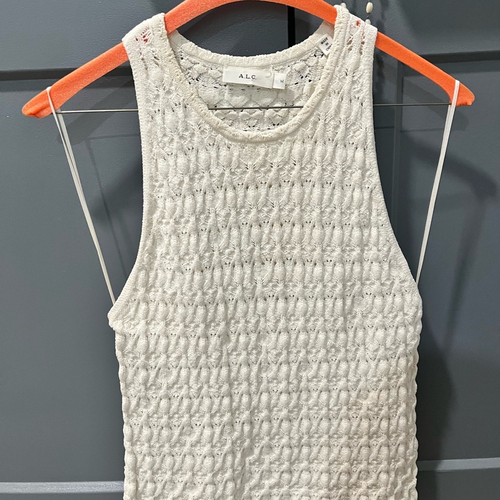 ALC cream crochet knit tank top